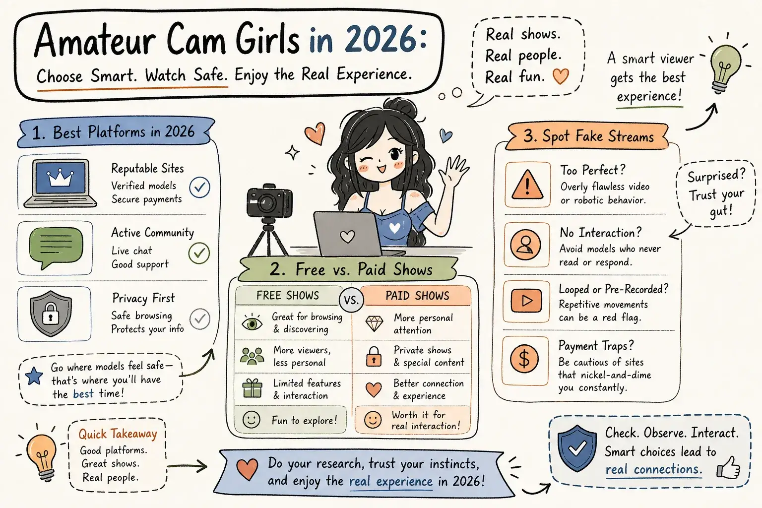 Amateur cam girls: how to find real performers in 2026