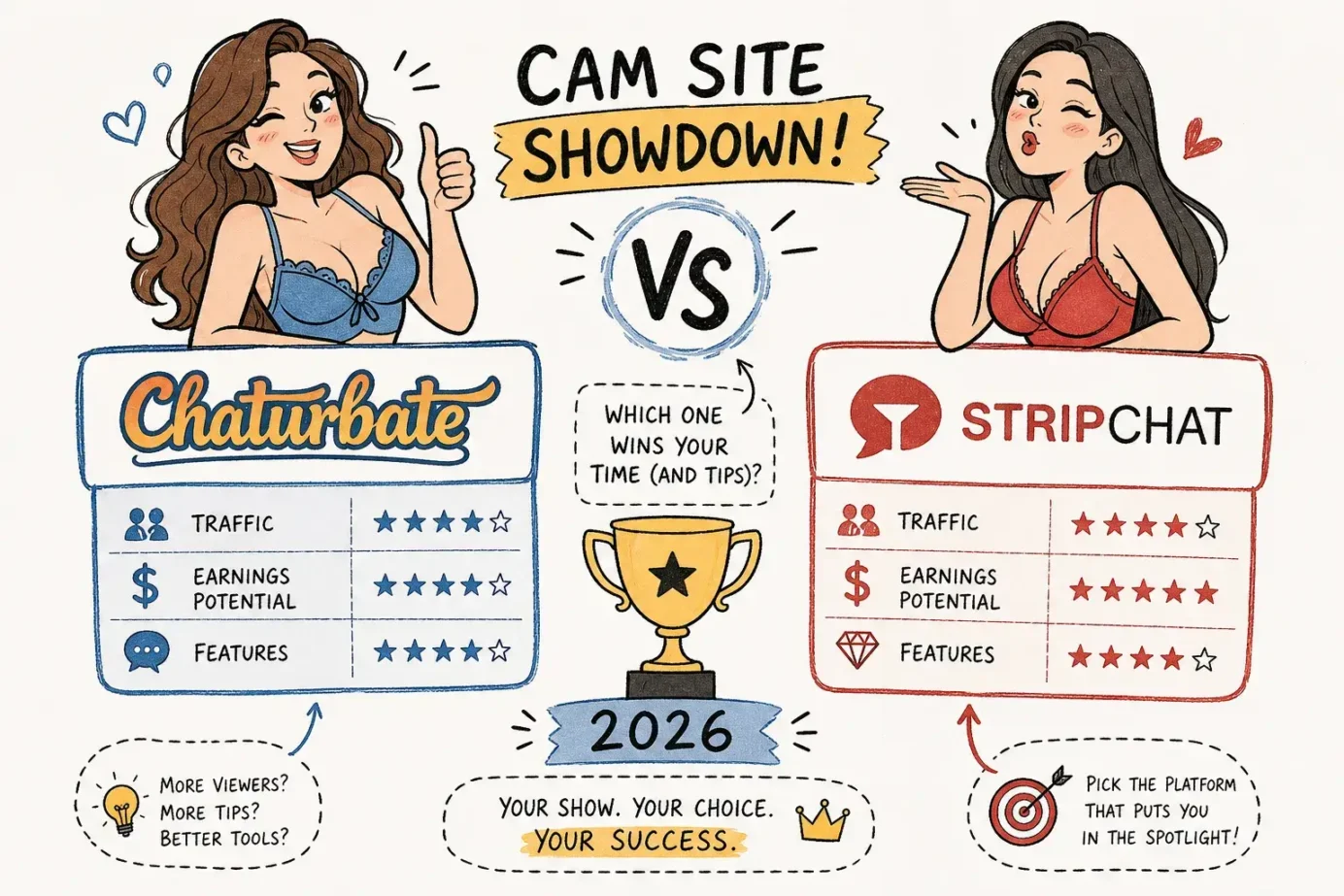 Chaturbate vs Stripchat: Which Cam Site Wins in 2026?