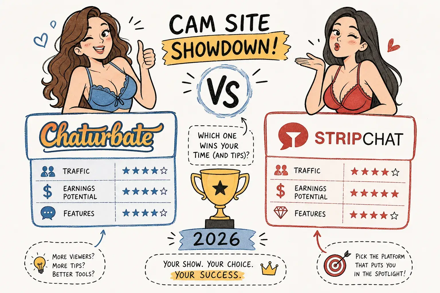Chaturbate vs Stripchat: Which Cam Site Wins in 2026?