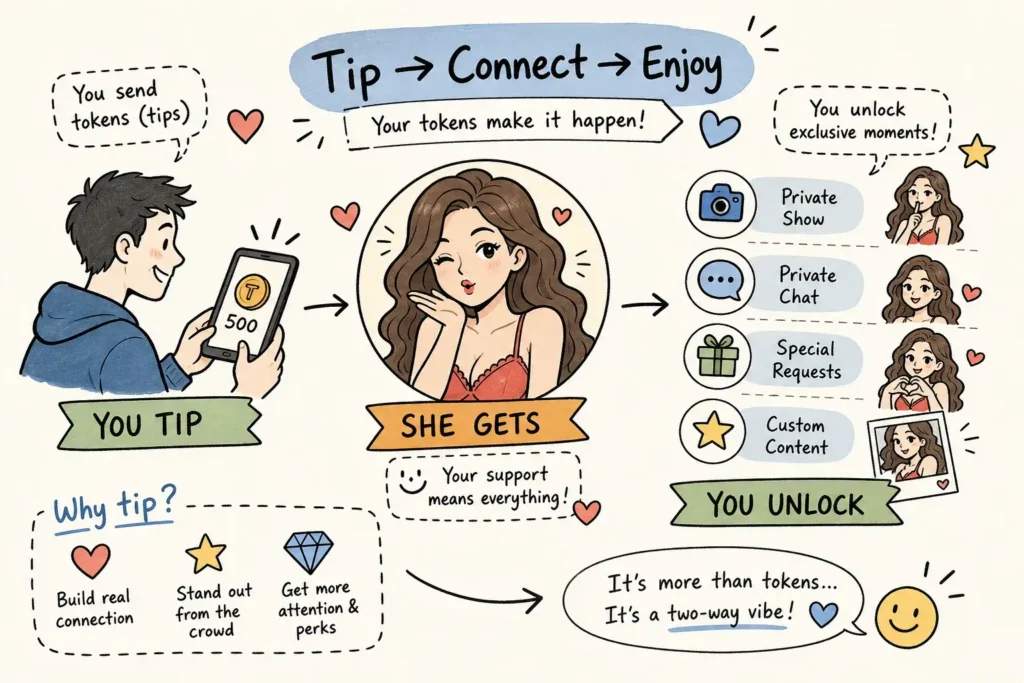 How live cam tipping works and what your tokens buy