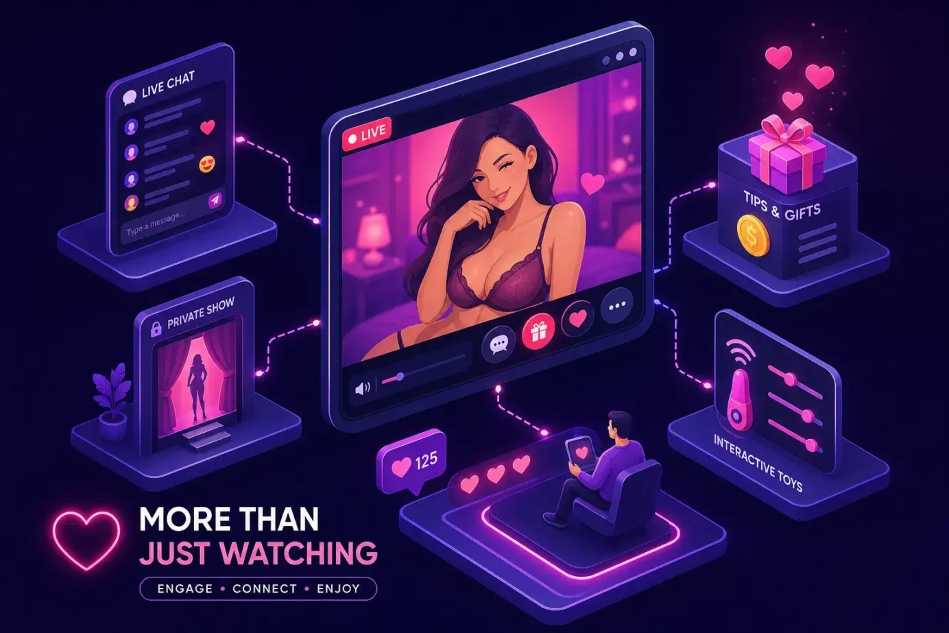 Interactive features on live webcam sex sites explained