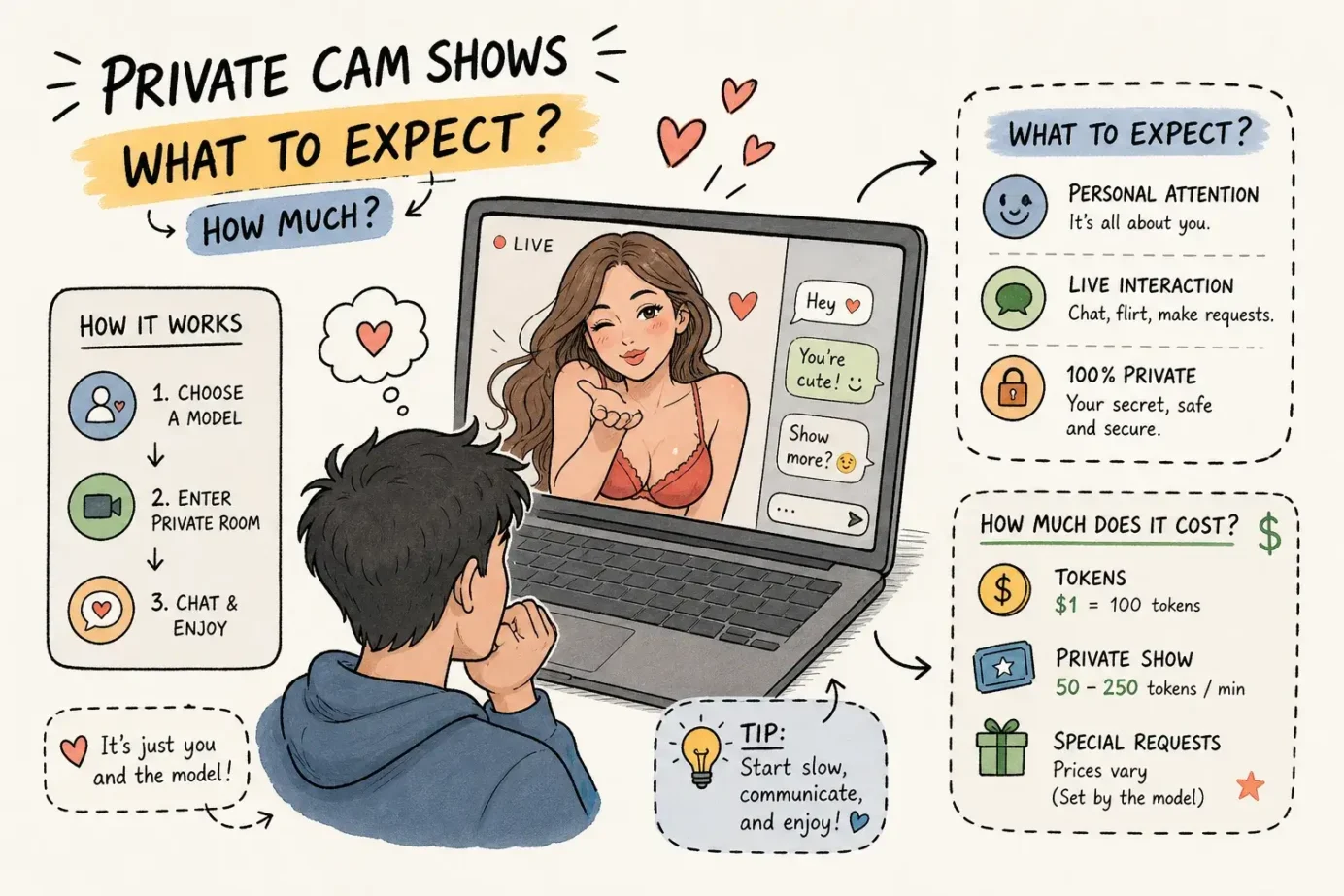 Private cam shows: what to expect and how much they cost